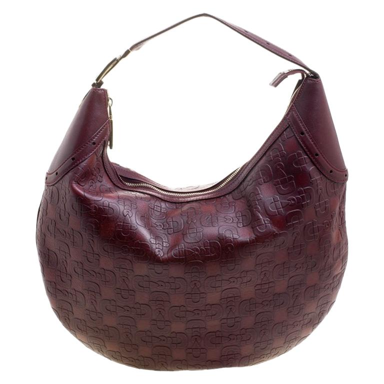 gucci embossed leather hobo