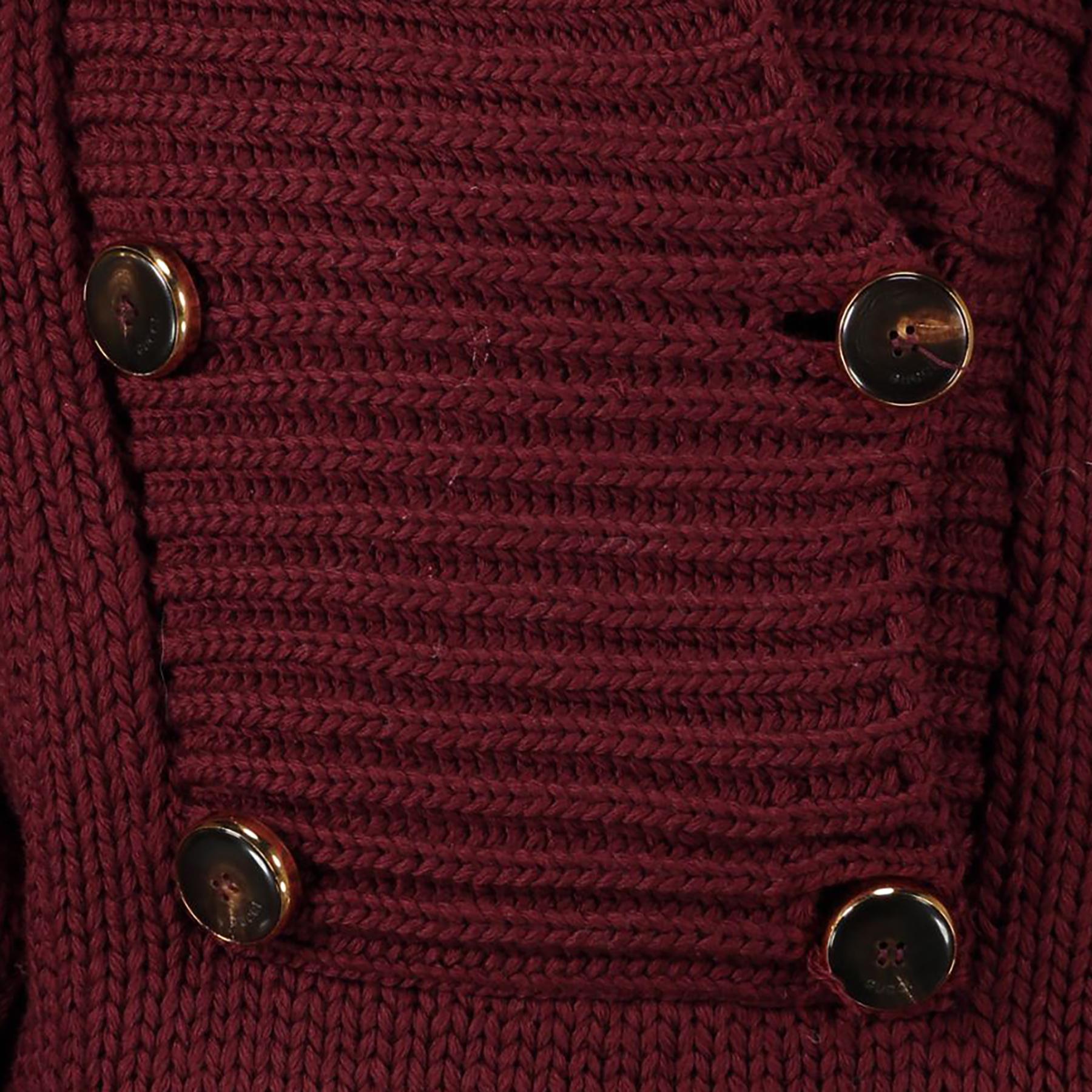 Black Gucci Burgundy Knitted Sweater - Size XS For Sale