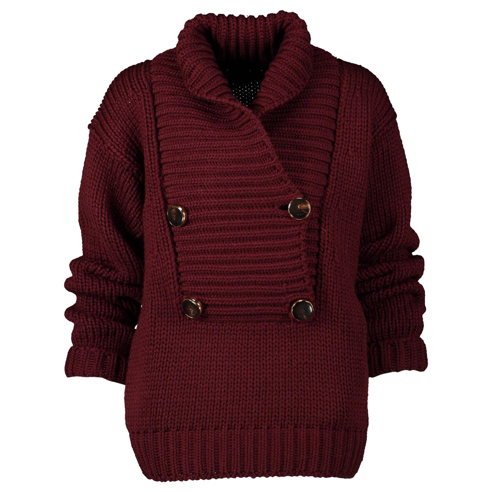 Gucci Burgundy Knitted Sweater - Size XS For Sale