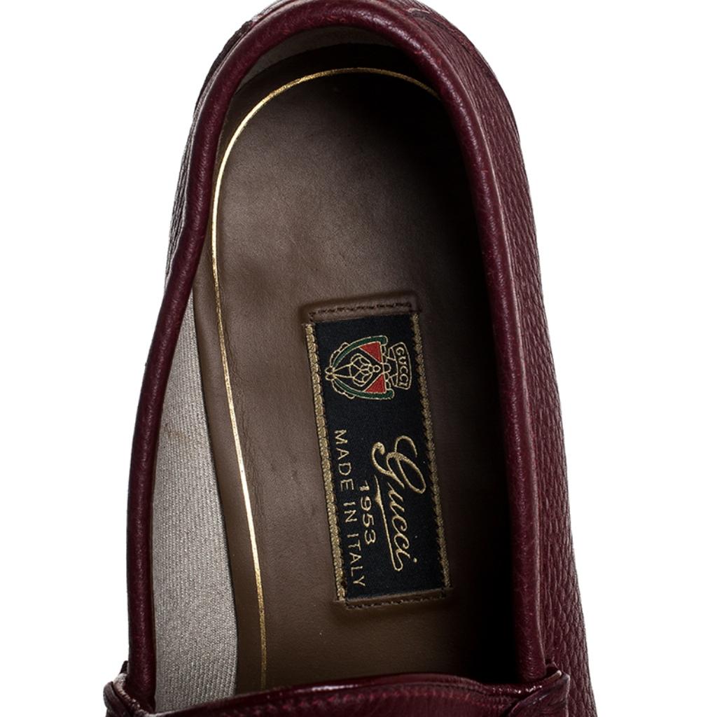 Men's Gucci Burgundy Leather 1953 Horsebit Loafers Size 40