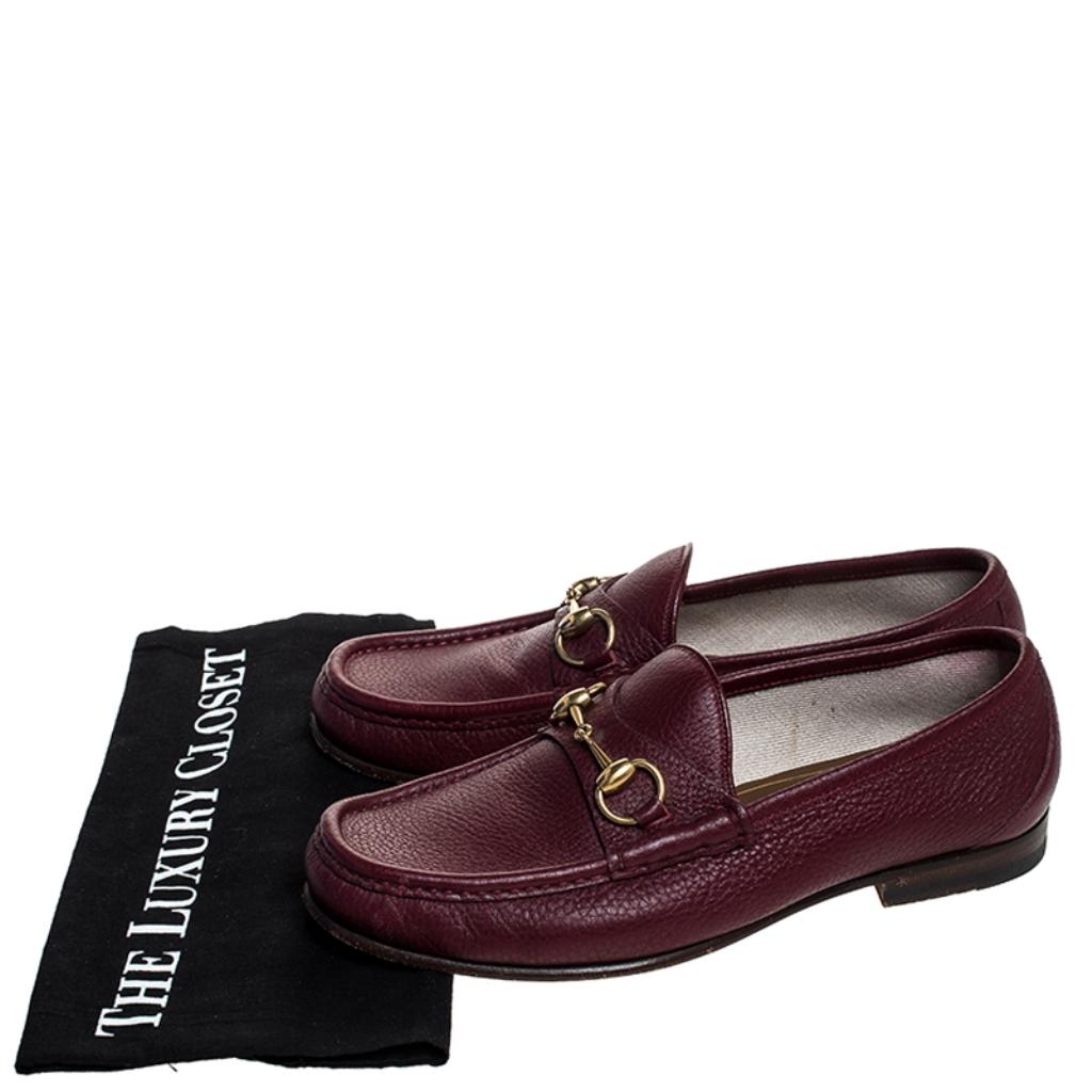Gucci Burgundy Leather 1953 Horsebit Loafers Size 40 1