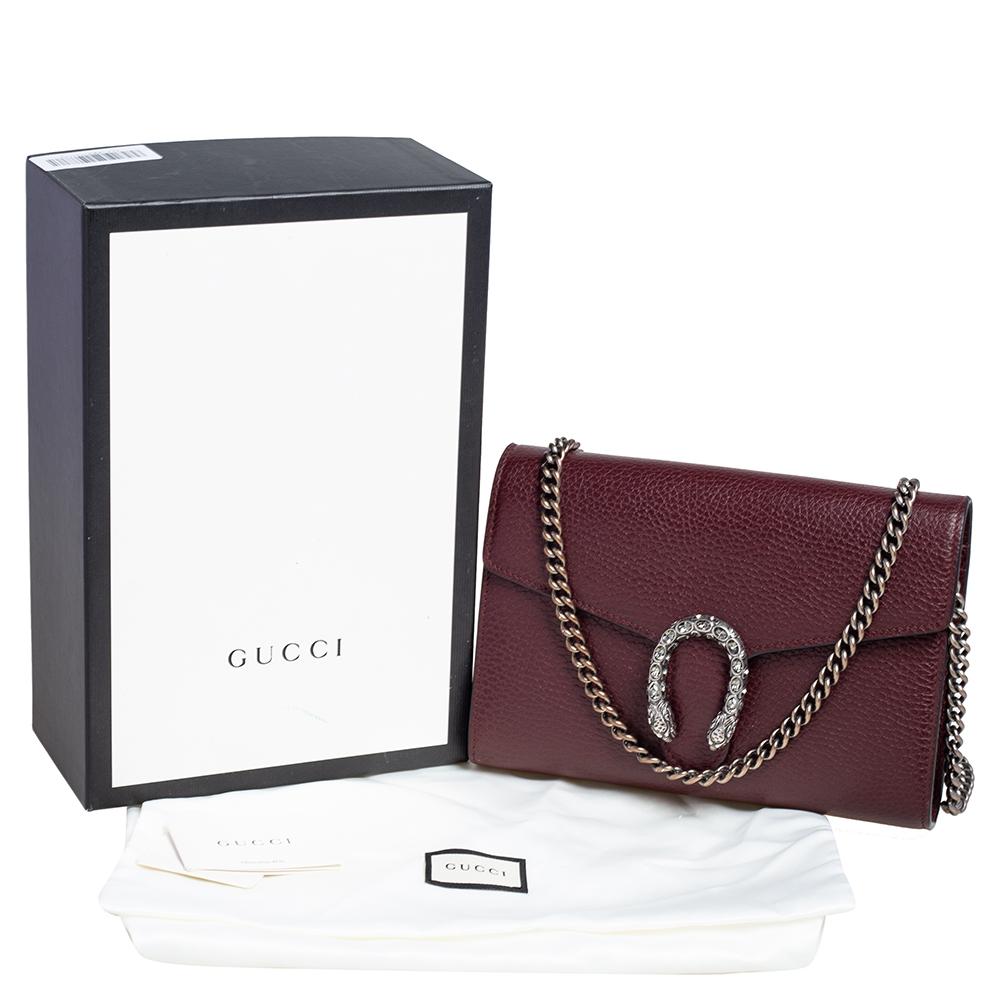 Gucci Burgundy Leather Dionysus Wallet On Chain 4