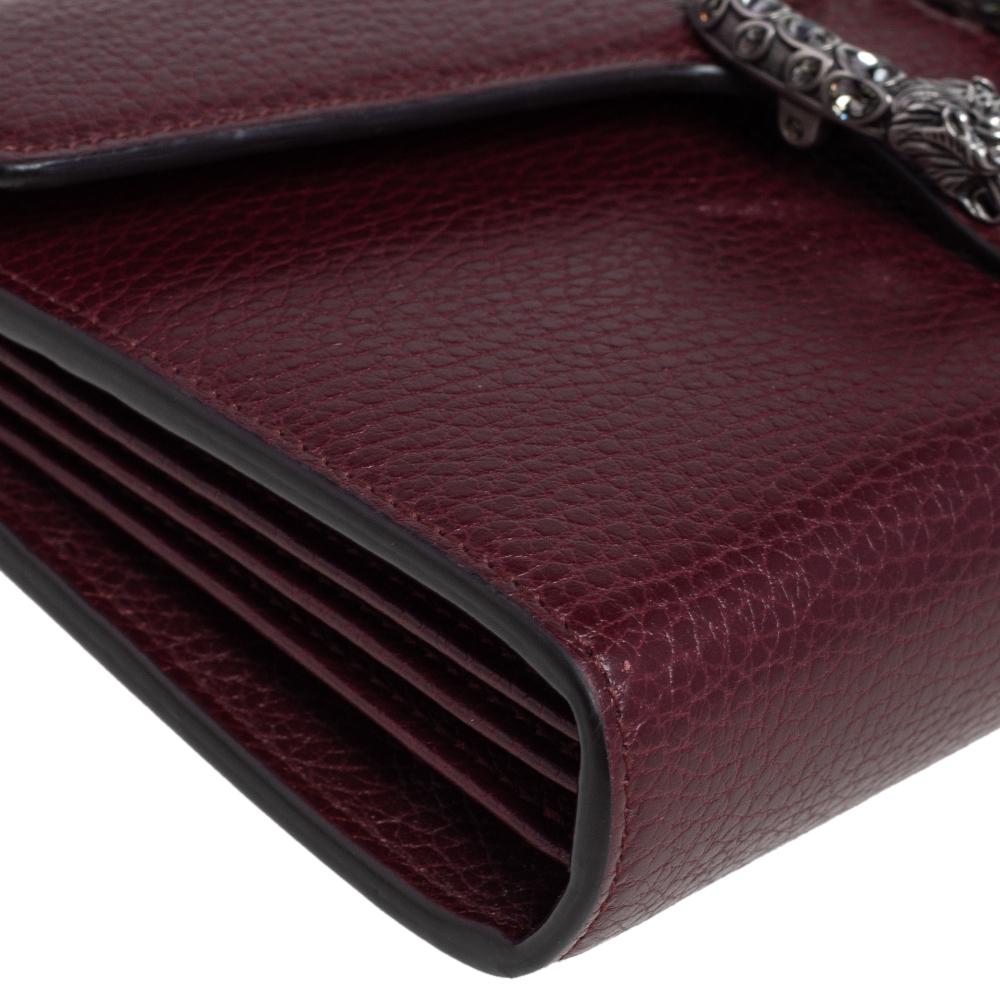 Gucci Burgundy Leather Dionysus Wallet On Chain In Good Condition In Dubai, Al Qouz 2