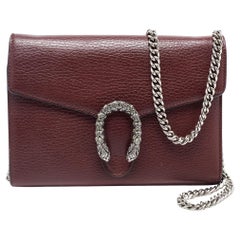 Gucci Burgundy Leather Dionysus Wallet On Chain