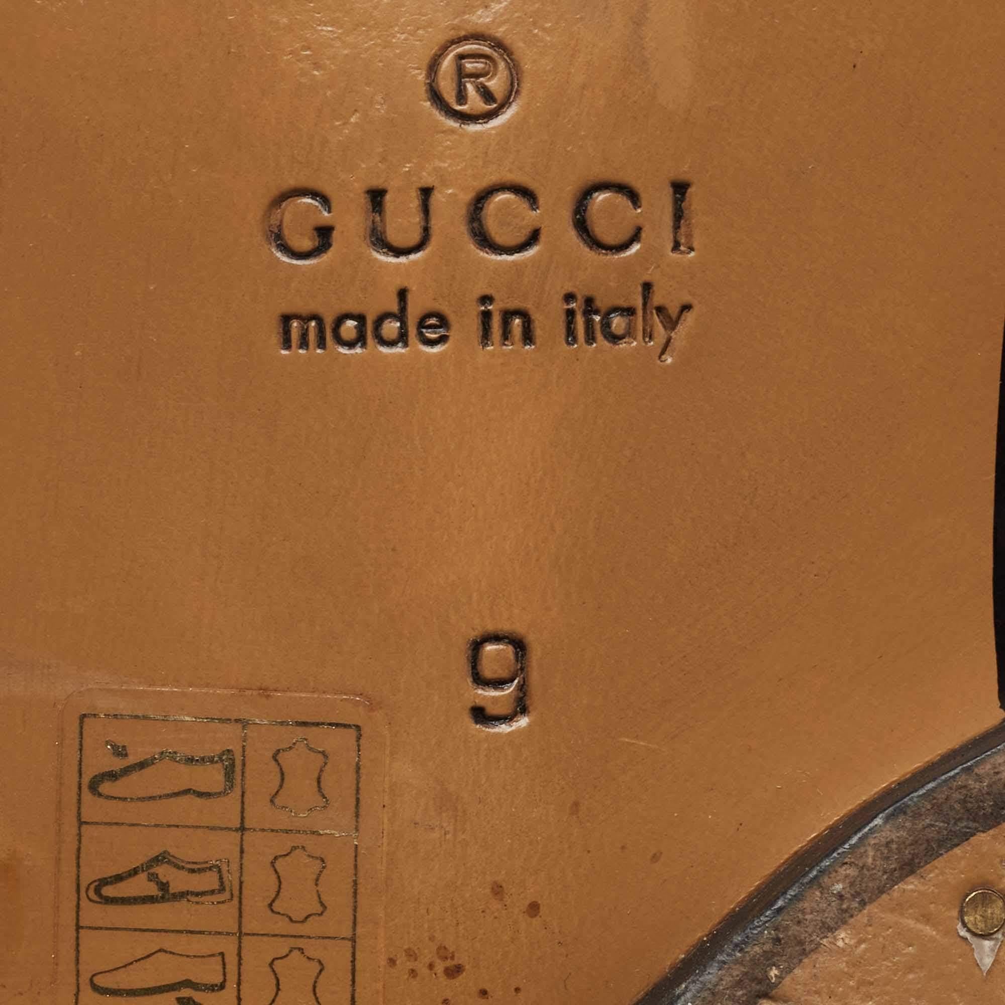 Gucci Burgundy Leather Elektra Fisherman Sandals Size 43 2