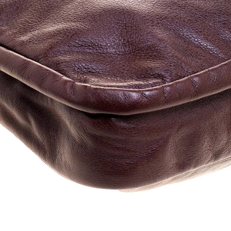 Gucci Burgundy Leather Fanny Pack Double Waist Belt Bag 4