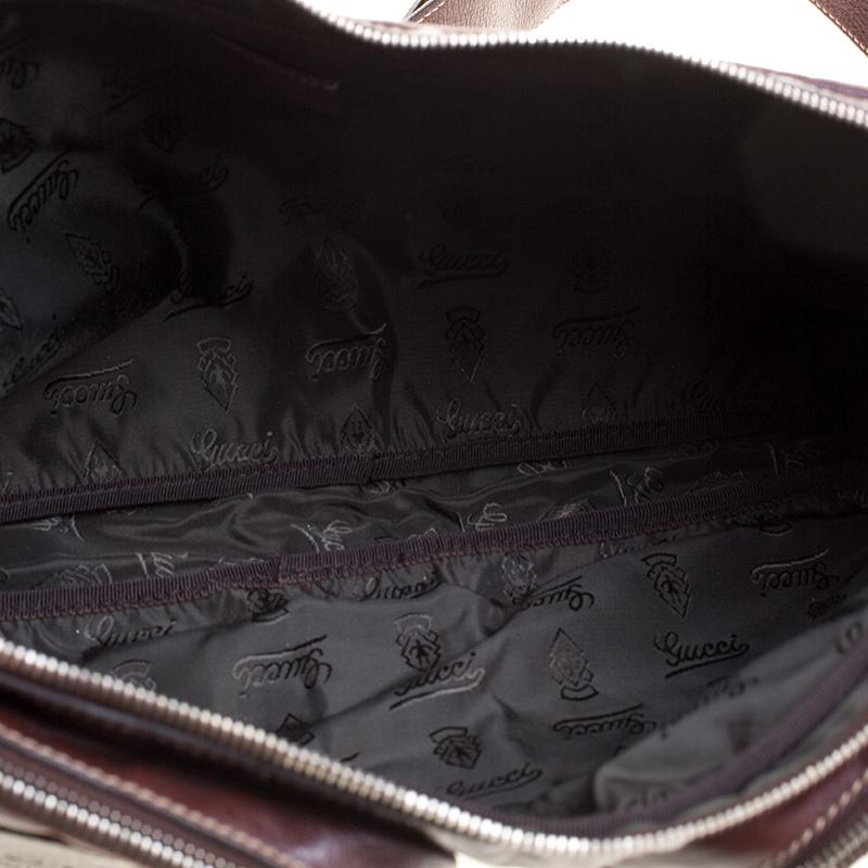 Gucci Burgundy Leather Fanny Pack Double Waist Belt Bag 2