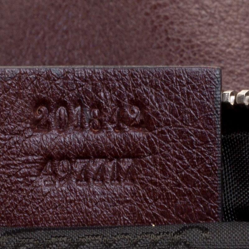 Gucci Burgundy Leather Fanny Pack Double Waist Belt Bag 2