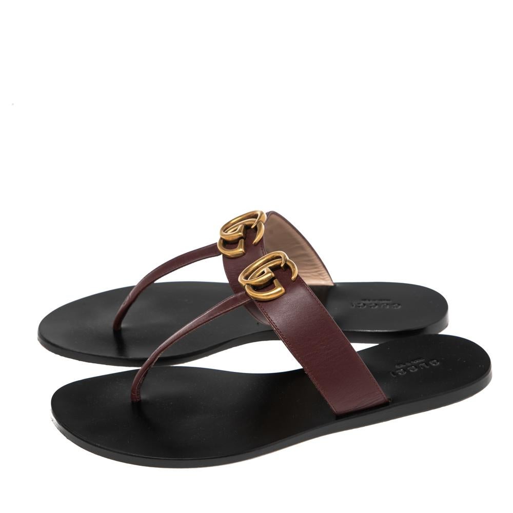 brown gucci thong sandals
