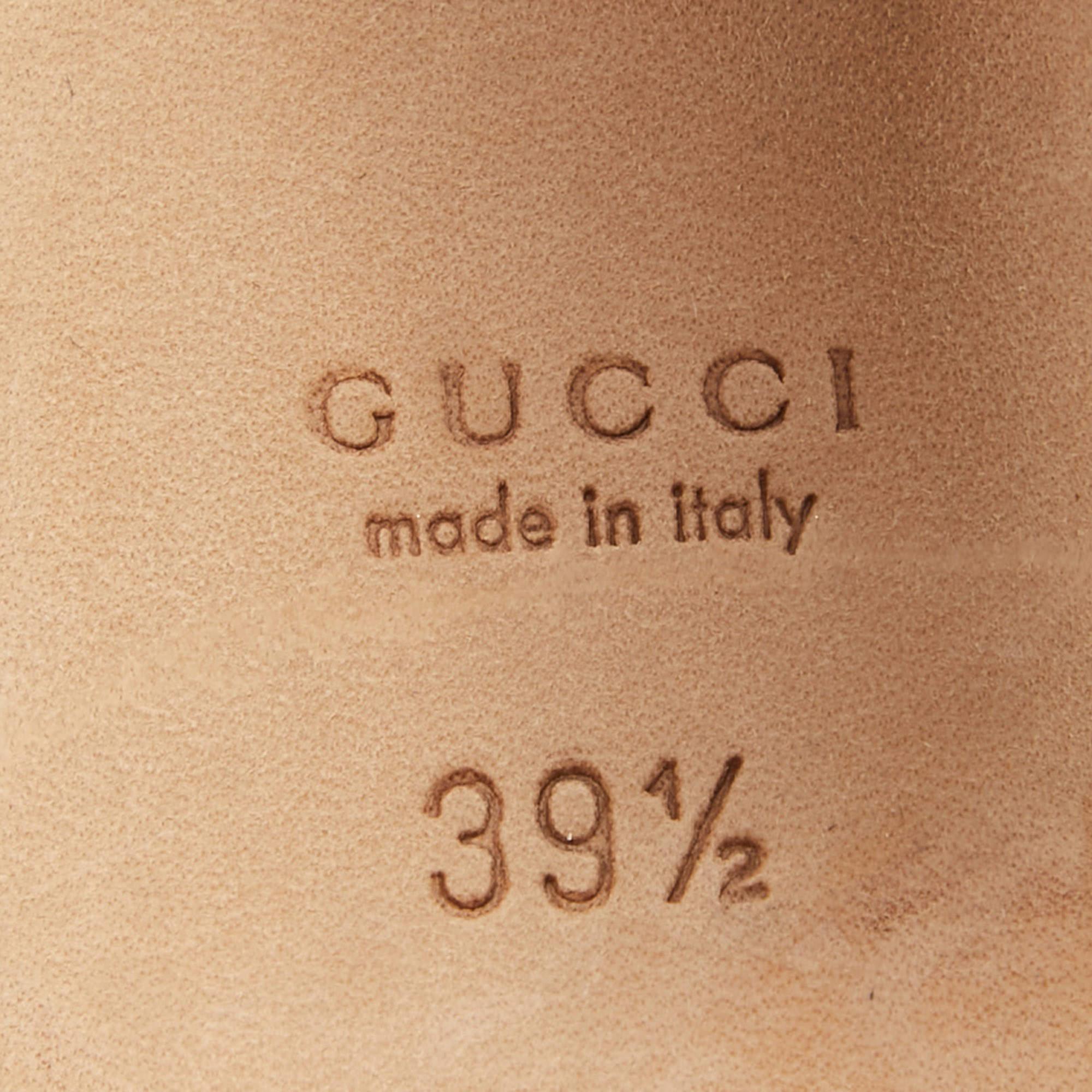 Gucci Burgundy Leather Horsebit Pumps Size 39.5 For Sale 5