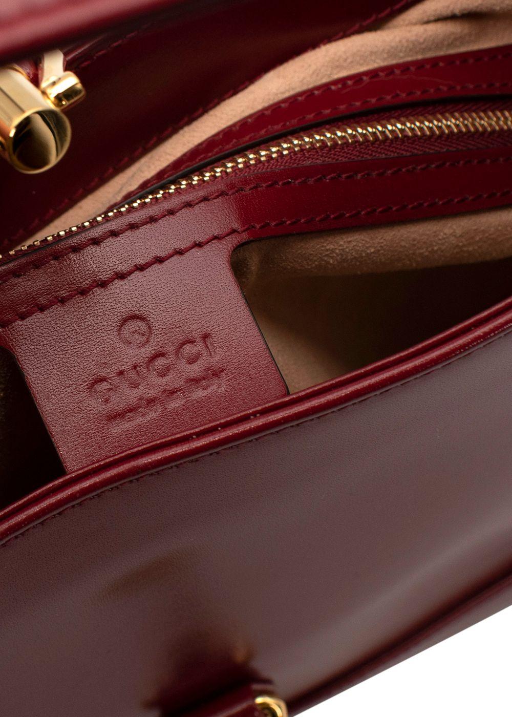 Red Gucci Burgundy Leather Jackie 1961 Bag