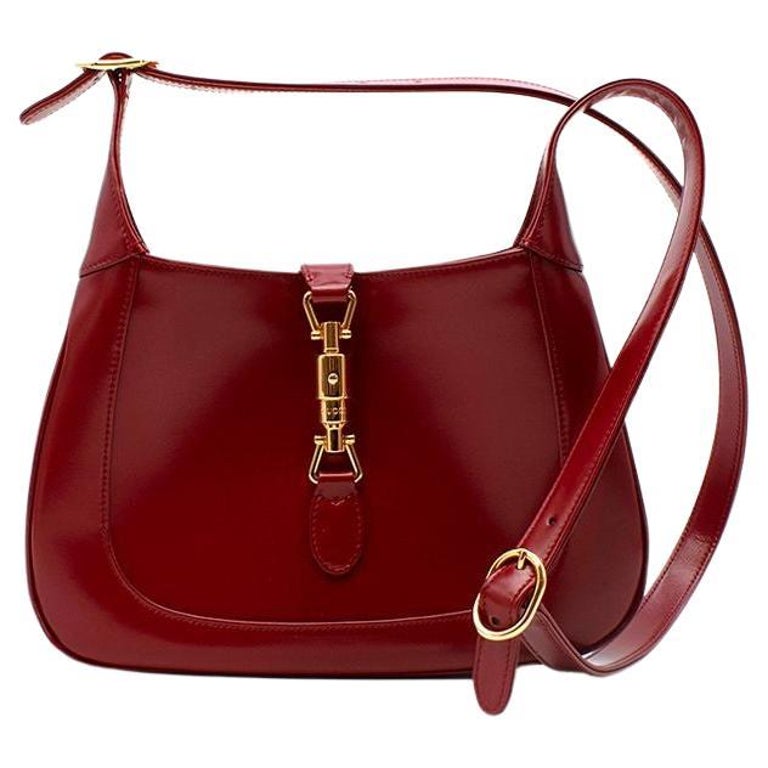 Gucci Burgundy Leather Jackie 1961 Bag at 1stDibs