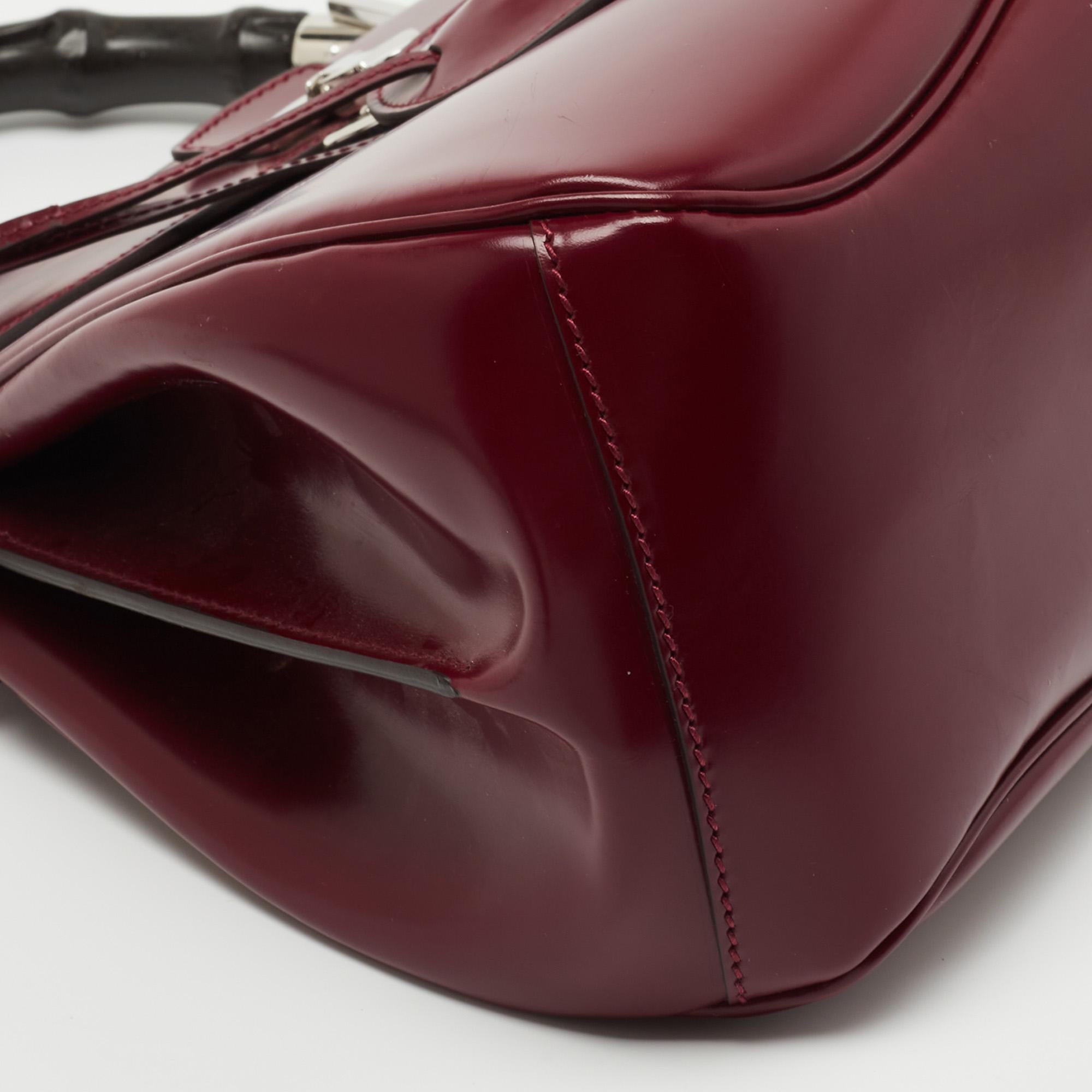 Gucci Burgundy Leather Lady Lock Top Handle Bag 3