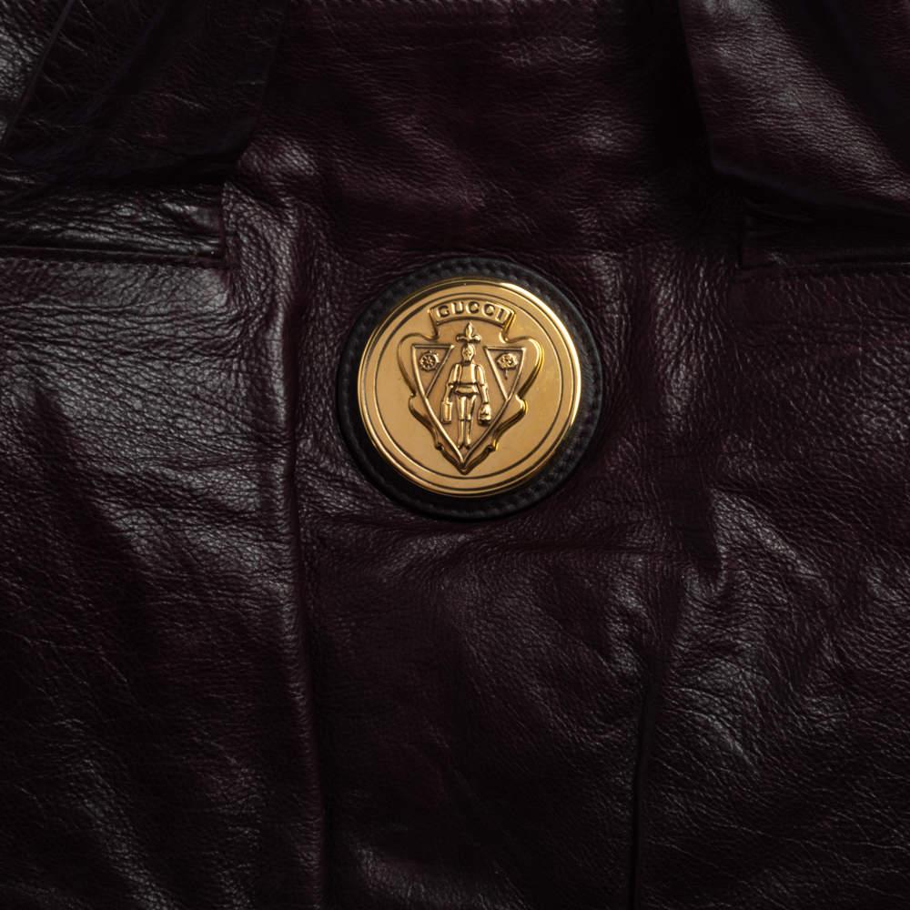 Gucci Große Hysteria-Tasche aus burgunderfarbenem Leder im Angebot 5