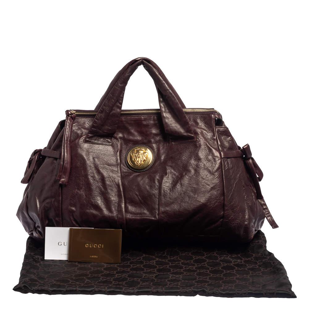 Gucci Große Hysteria-Tasche aus burgunderfarbenem Leder im Angebot 7