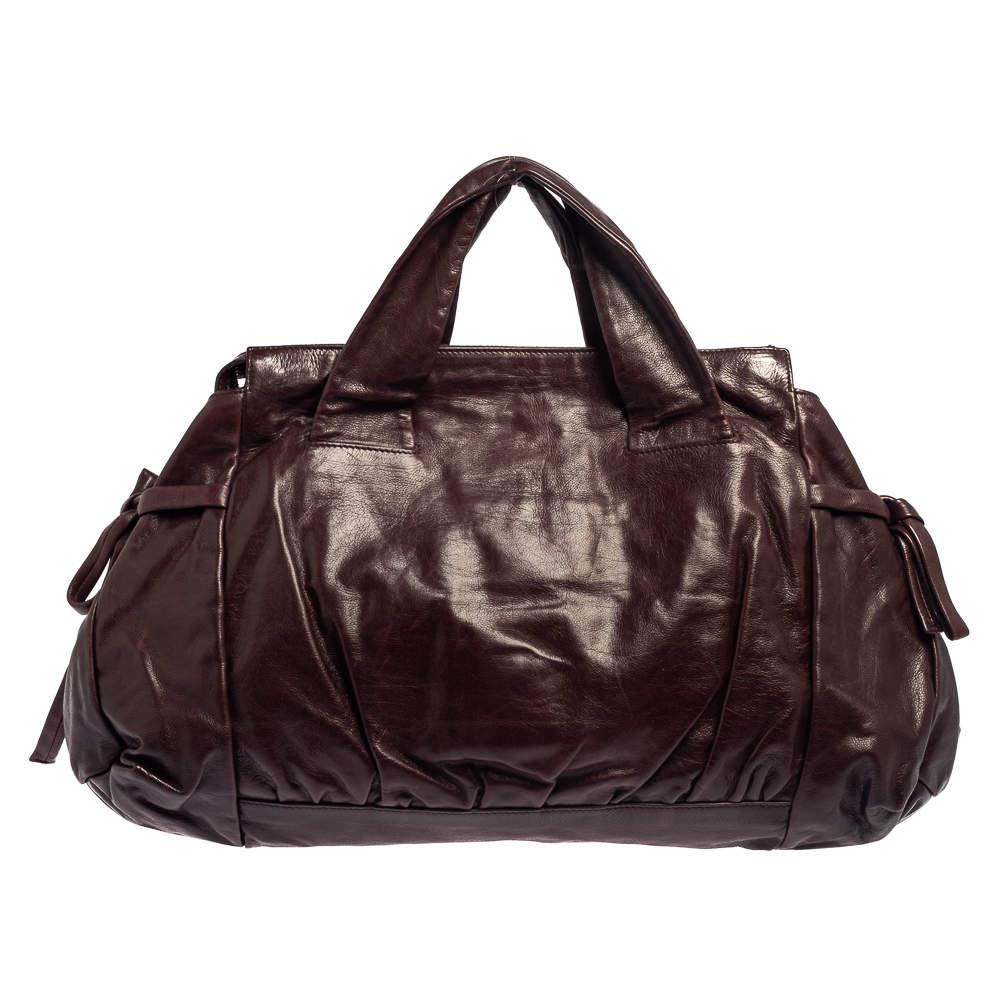 Gucci Burgundy Leather Large Hysteria Tote For Sale 4