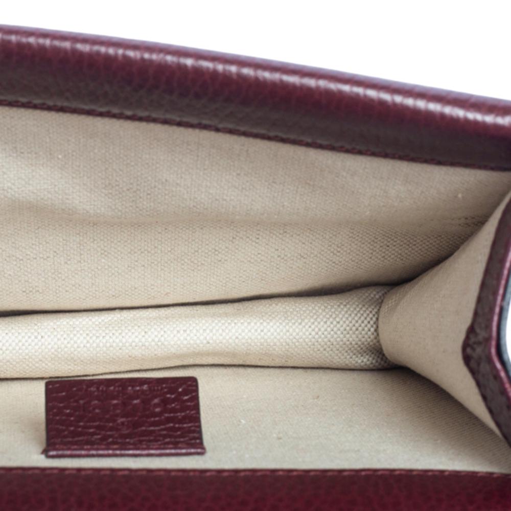 Gucci Burgundy Leather Mini Dionysus Shoulder Bag In Good Condition In Dubai, Al Qouz 2