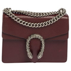 Used Gucci Burgundy Leather Mini Dionysus Shoulder Bag