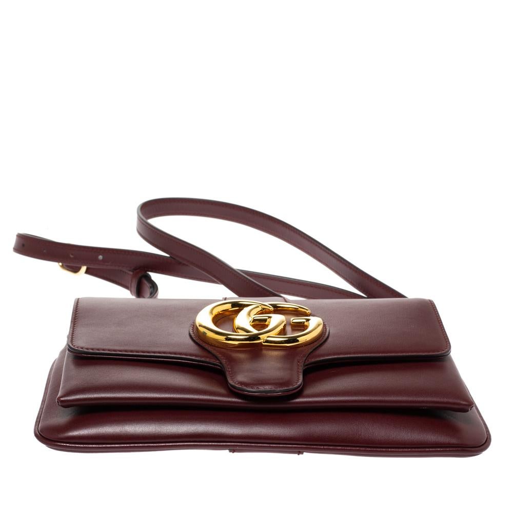 Women's Gucci Burgundy Leather Small Arli Shoulder Bag