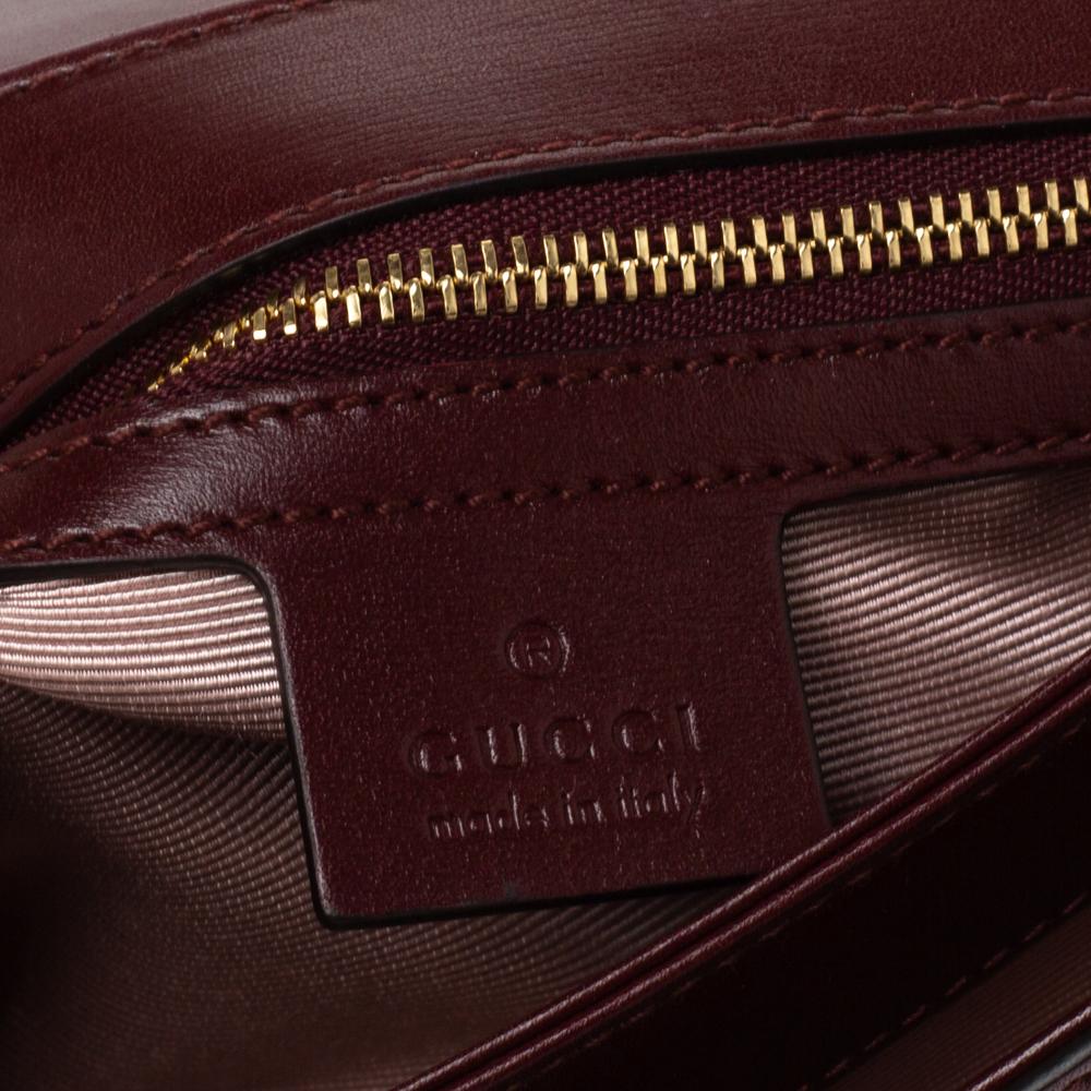 Gucci Burgundy Leather Small Arli Shoulder Bag 4