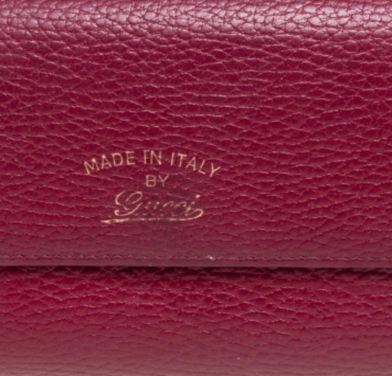 Portafoglio continentale Swing in pelle bordeaux di Gucci 5