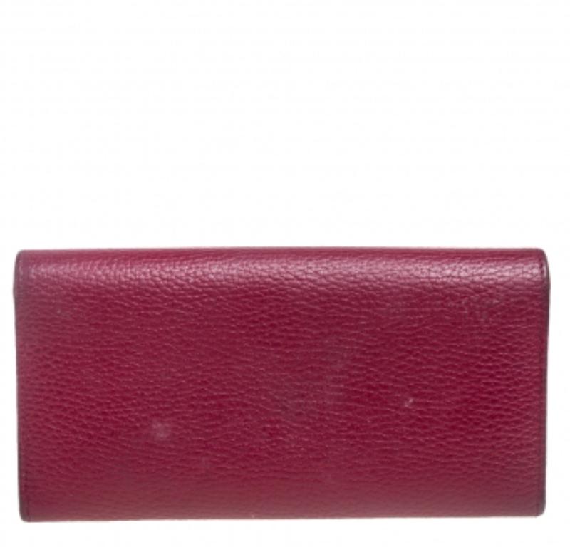 Marrone Portafoglio continentale Swing in pelle bordeaux di Gucci