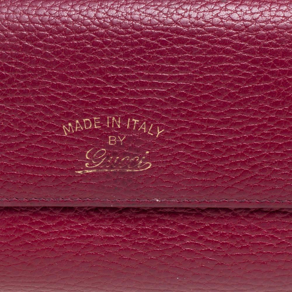 Women's Gucci Burgundy Leather Swing Continental Wallet