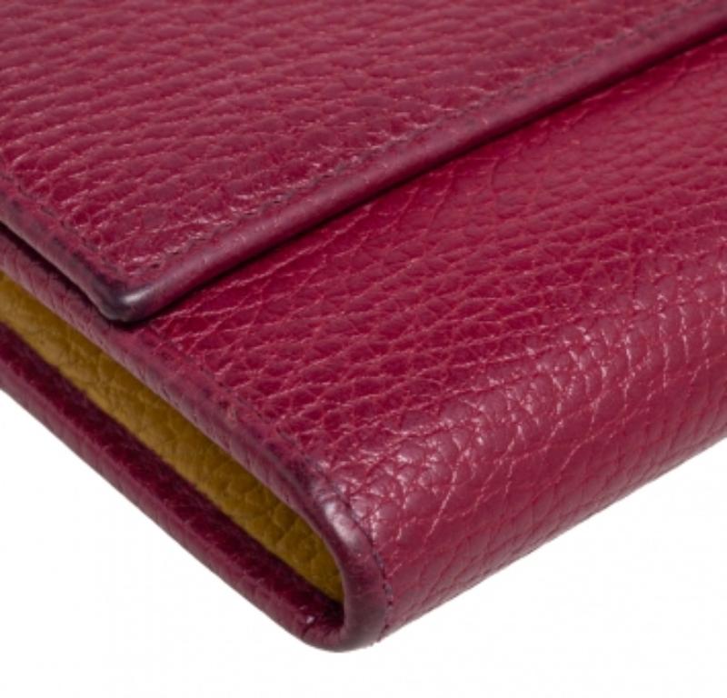 Donna Portafoglio continentale Swing in pelle bordeaux di Gucci