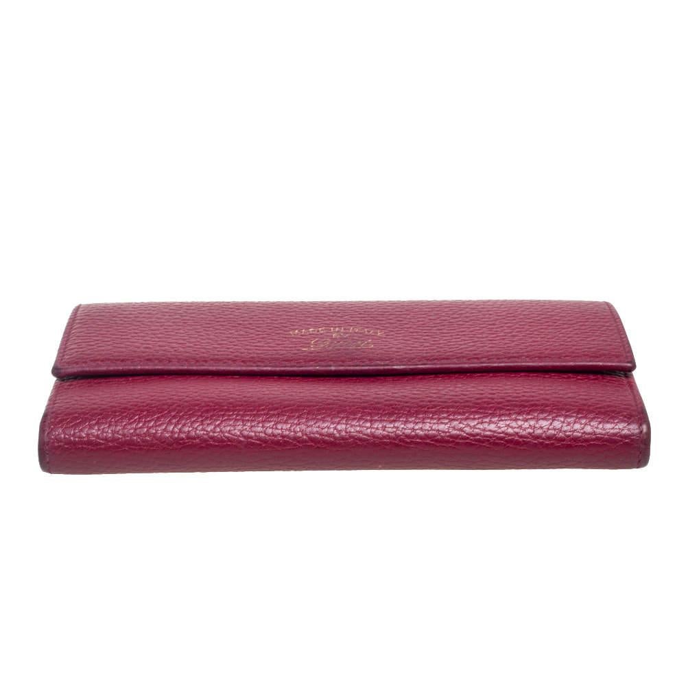 Gucci Burgundy Leather Swing Continental Wallet 1