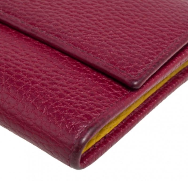 Portafoglio continentale Swing in pelle bordeaux di Gucci 1