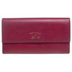 Gucci Burgundy Leather Swing Continental Wallet