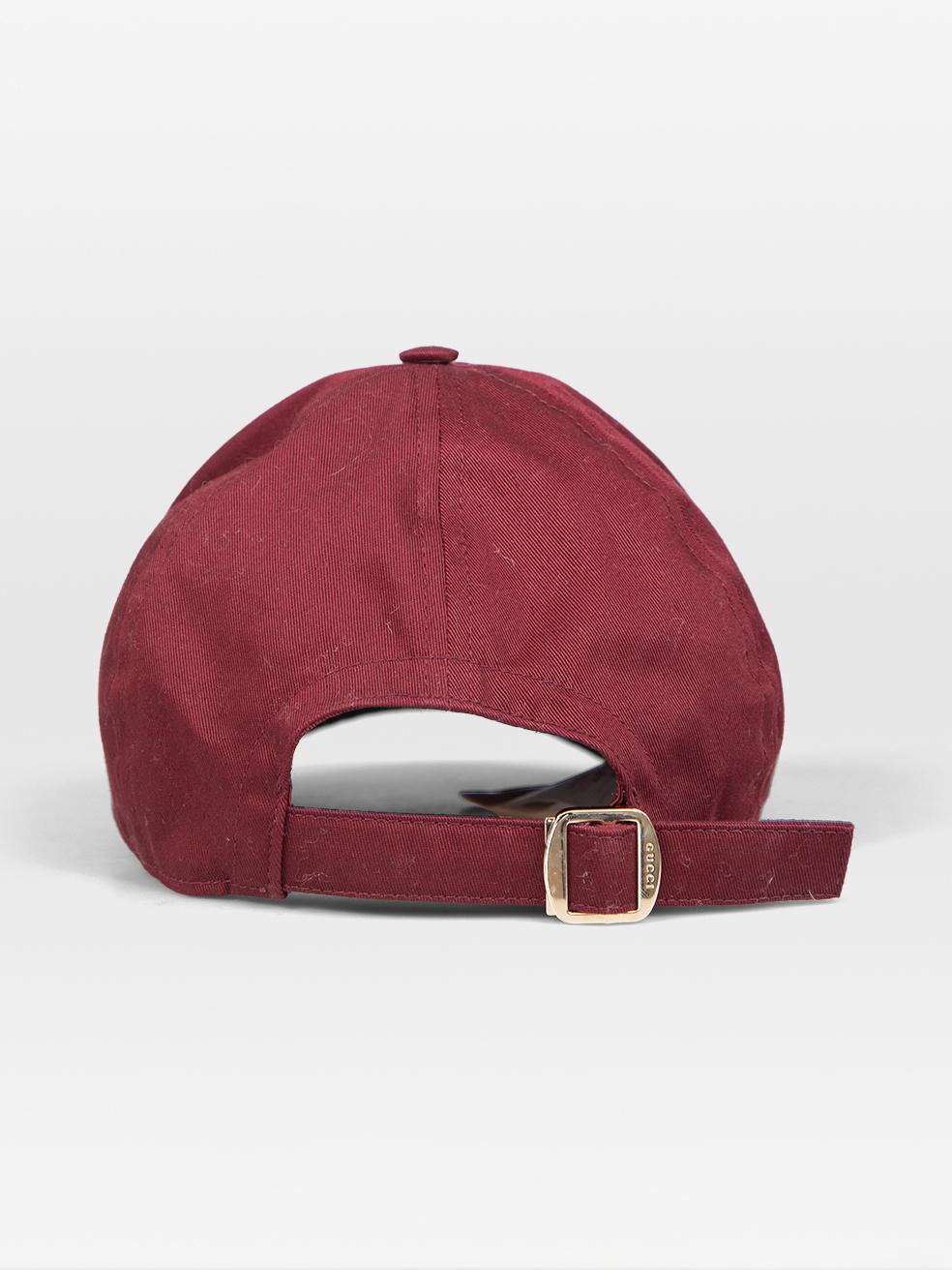 Brown Gucci Burgundy Logo Cap For Sale