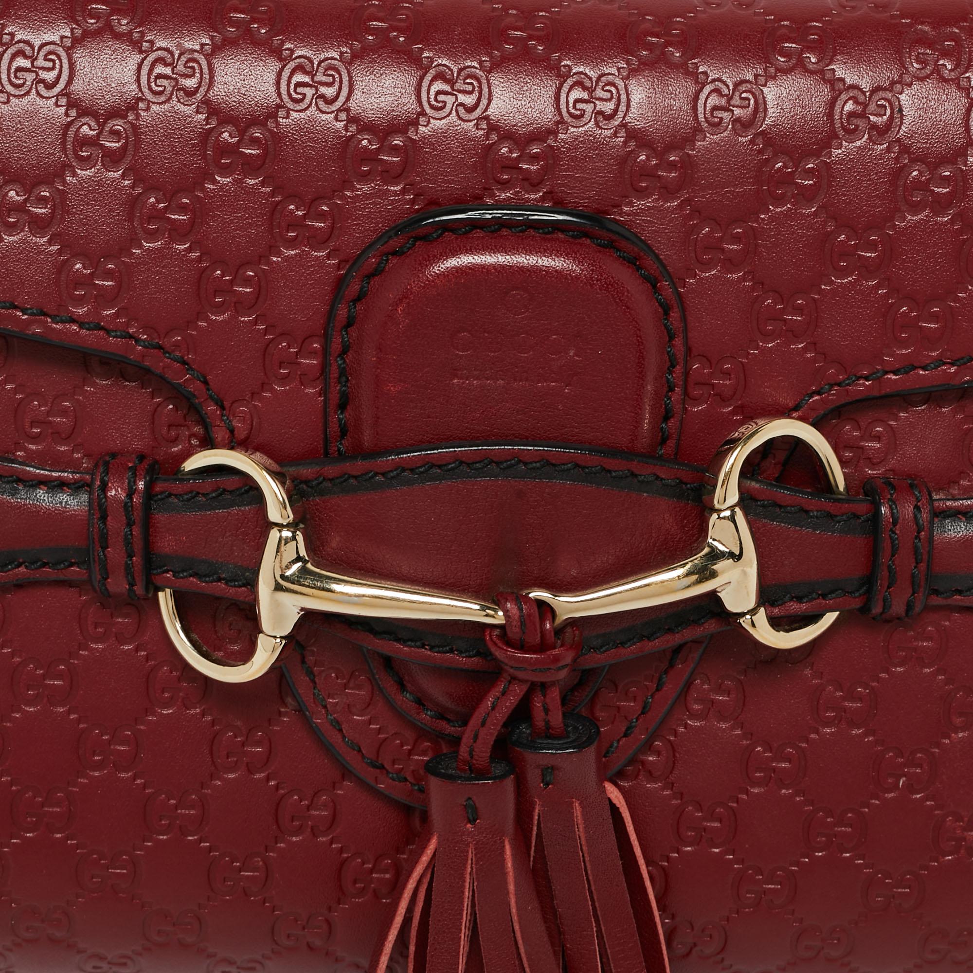 Gucci Burgundy Microguccissima Leather Mini Emily Chain Shoulder Bag 3