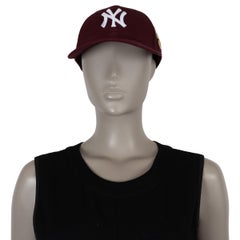 GUCCI burgundy MLB NY YANKEE EMBROIDERED Baseball Cap Hat M