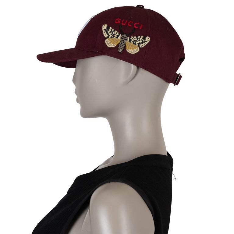 GUCCI burgundy MLB NY YANKEE EMBROIDERED Baseball Cap Hat M  display picture 1