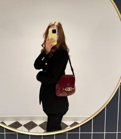 Gucci Burgundy Patent Leather Ancora Wave Flap Bag
