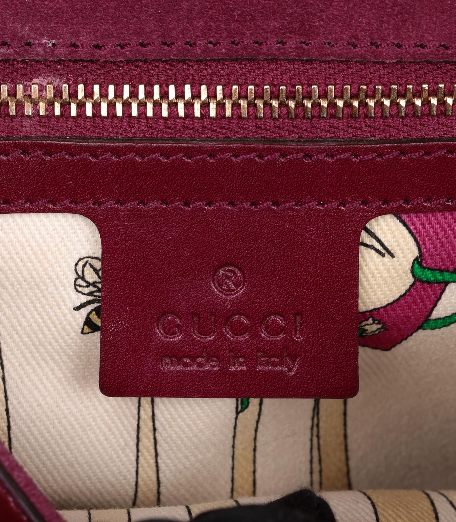 Gucci Burgundy Patent Leather Ancora Wave Flap Bag For Sale 3