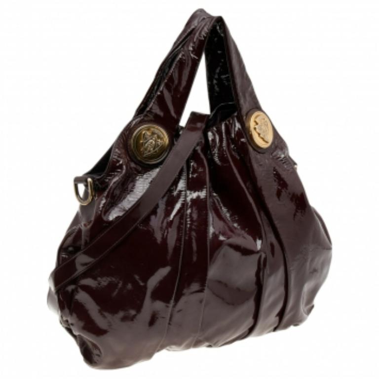 Bolso grande Hysteria de charol burdeos de Gucci 5