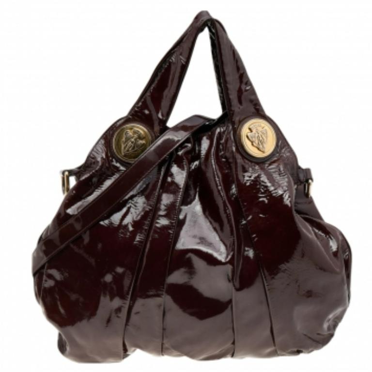 Bolso grande Hysteria de charol burdeos de Gucci 3