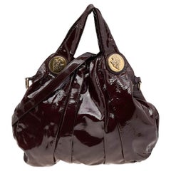 Gucci - Grand sac cabas Hysteria en cuir verni bourgogne