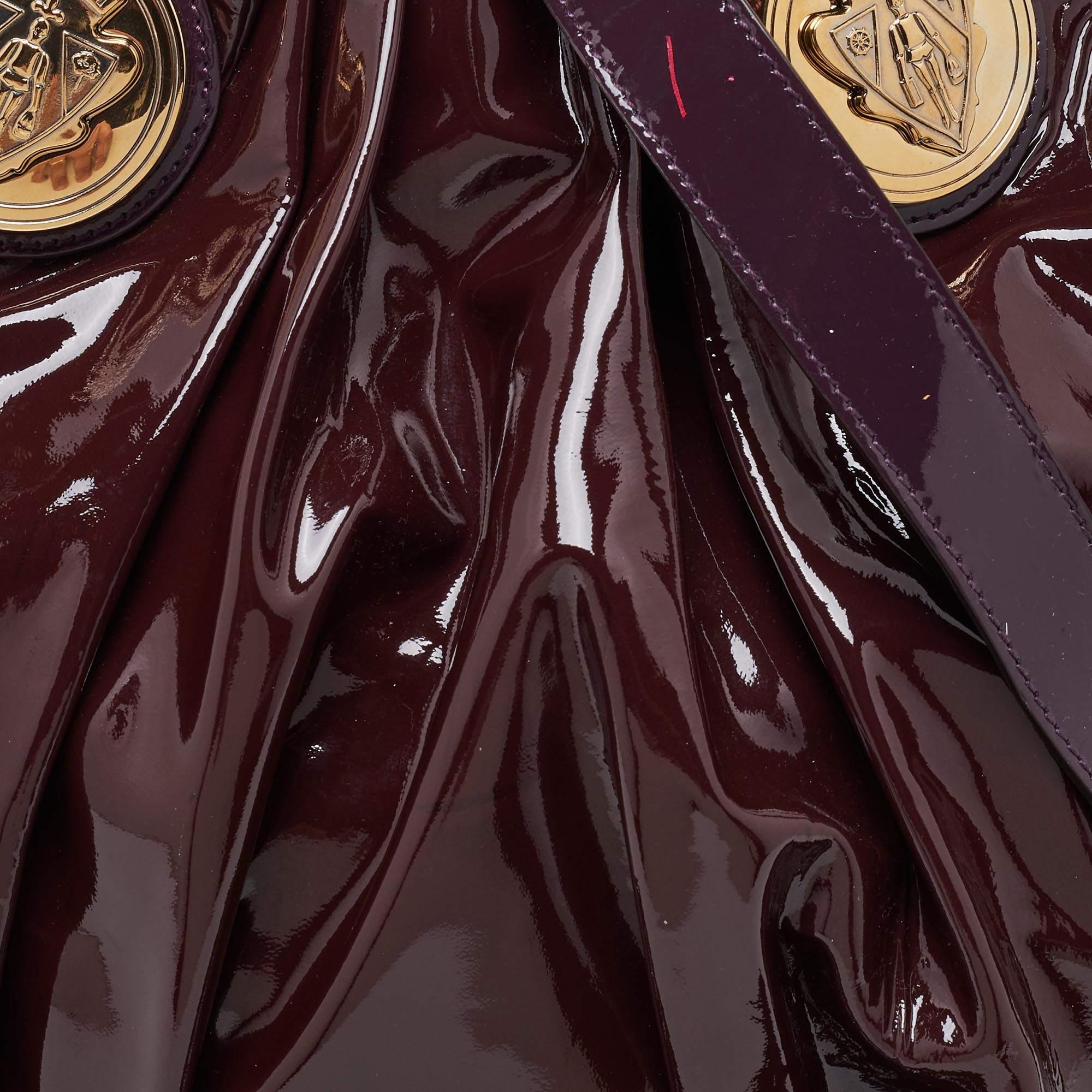 Women's Gucci Burgundy Patent Leather Small Hysteria Hobo