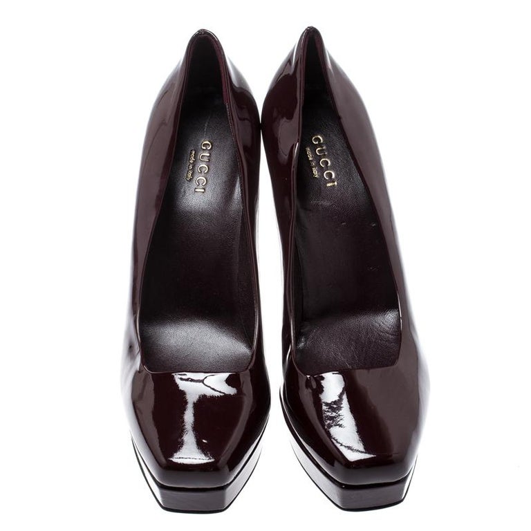 Gucci Burgundy Flat Shoes main image 1
