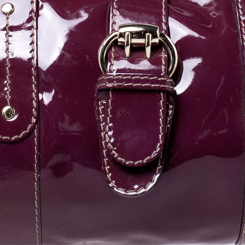 Gucci Burgundy Patent Leather Vanity Bowler Bag 1