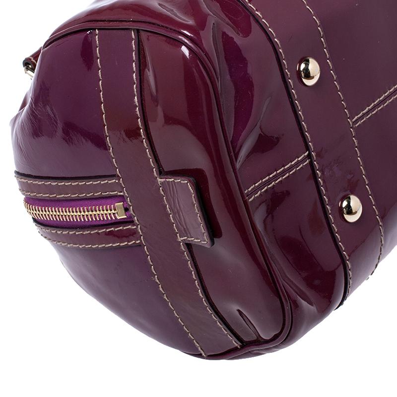 Gucci Burgundy Patent Leather Vanity Bowler Bag 2