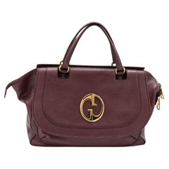 Gucci Burgundy Pebbled Leather 1973 Satchel