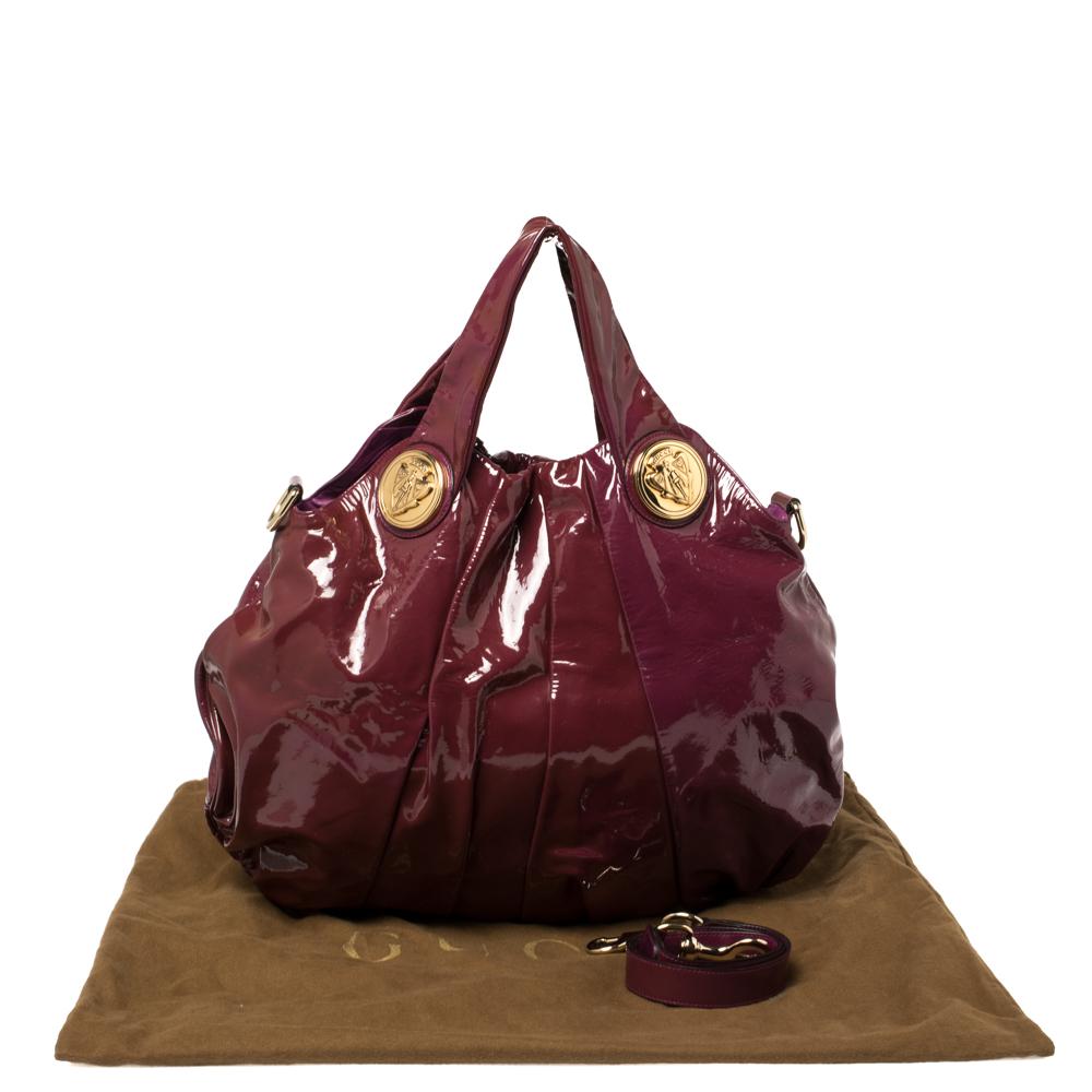 Gucci Burgundy/Purple Patent Leather Large Hysteria Hobo 1