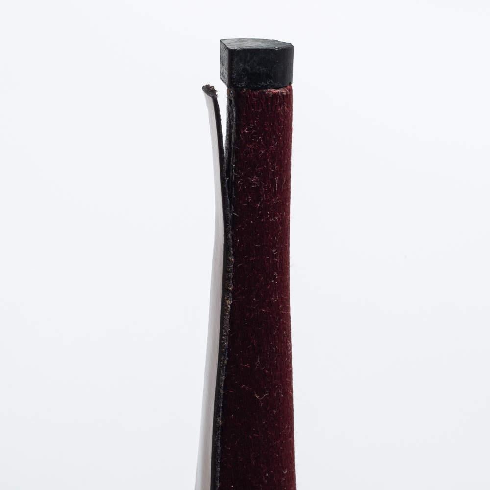 Gucci Burgundy Satin Peep Toe Platform Pumps Size 36.5 For Sale 4
