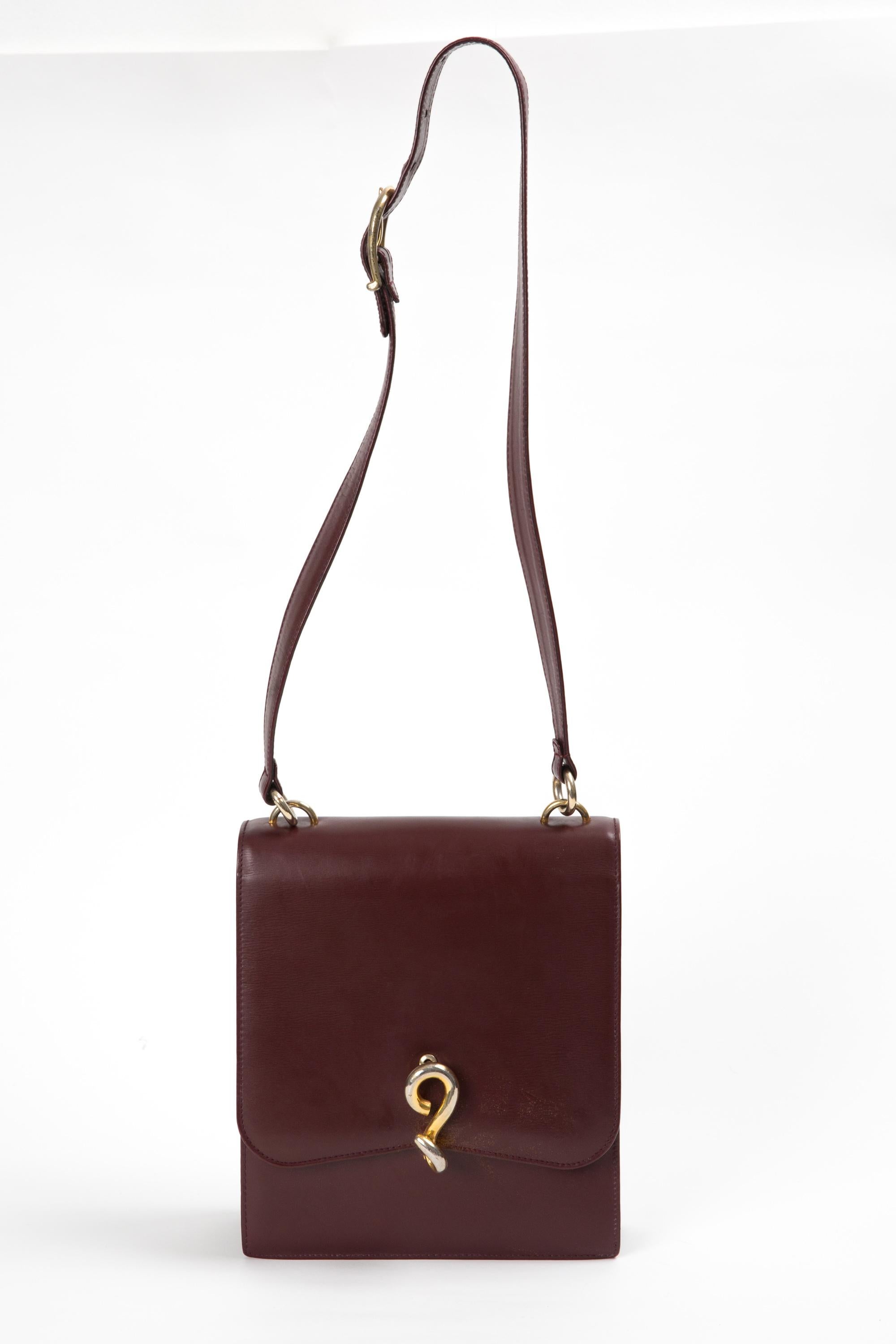 Gucci Burgundy Shoulder Calf Leather bag For Sale 3