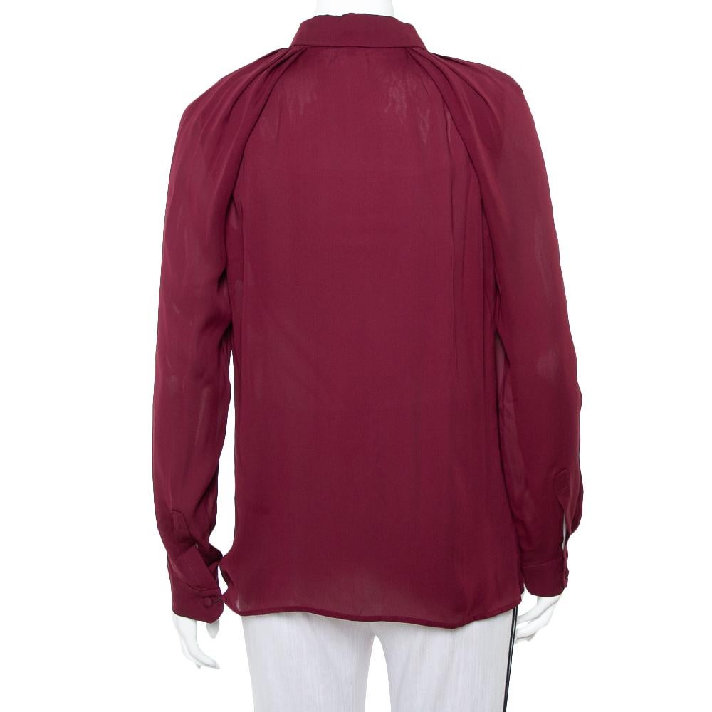 burgundy silk shirt