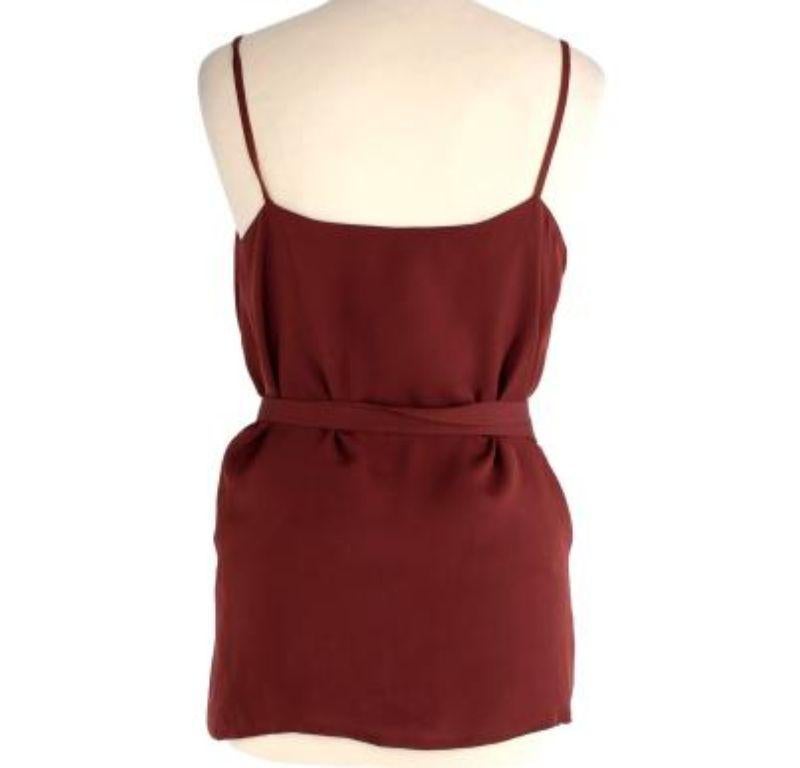 Gucci Burgundy Silk Crepe & Chiffon Wrap Camisole In Good Condition For Sale In London, GB